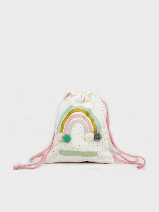Paperpack Net Rainbow Παιδική Τσάντα Πουγκί Μπεζ 25x25x30εκ.