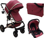 Beboulino Nesna Adjustable 3 in 1 Baby Stroller Suitable for Newborn Wine