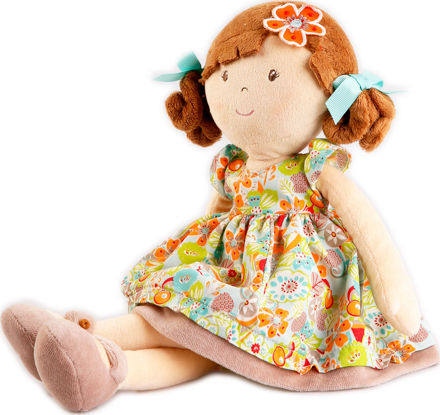 Bonikka Summer Brown Flowers Rag Doll 35cm