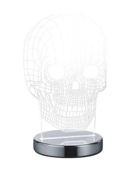 Trio Lighting Skull Dekorative Lampe 3D-Illusion LED Silber