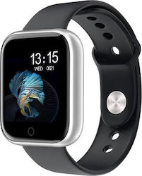 T80 Smartwatch με Παλμογράφο (Ασημί)