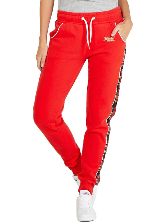 Superdry CNY Damen-Sweatpants Jogger Rot