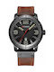 Curren Uhr Batterie mit Lederarmband Brown/Black