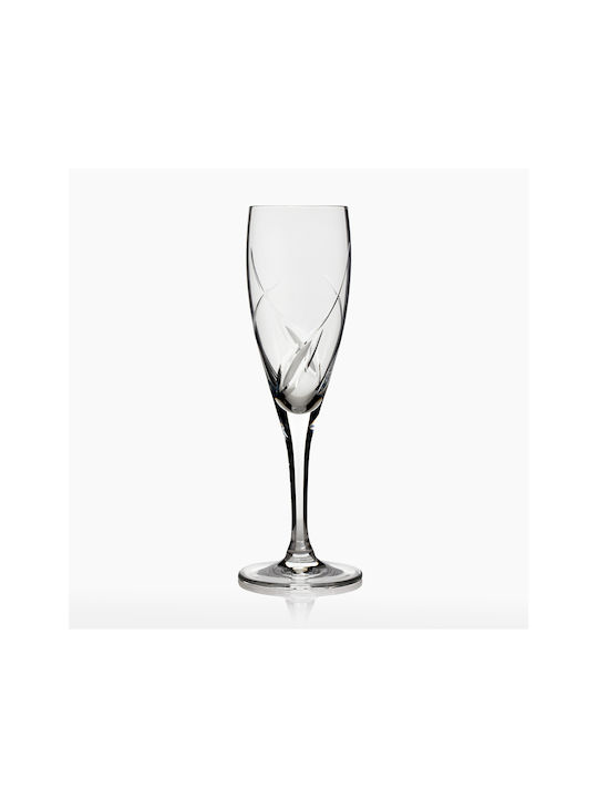 Crystal Champagne Glasses Flute 6pcs "6629 Stachy" -230ml