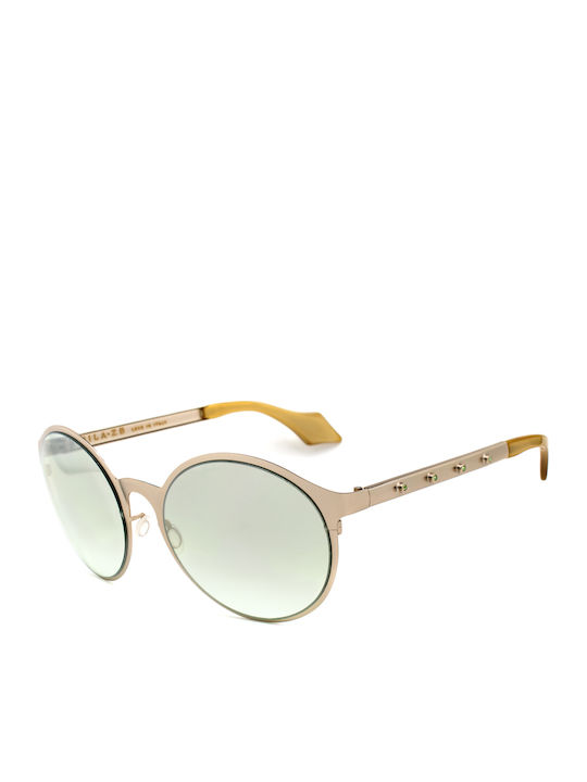 Mila ZB Women's Sunglasses with Rose Gold Frame and Silver Gradient Mirror Lens