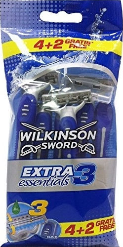 Wilkinson Sword Exτra Essentials 3 Ξυραφάκια μιας Χρήσης με 3 Λεπίδες & Λιπαντική Ταινία 6τμχ