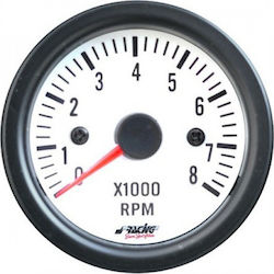 Simoni Racing White Line Car RPM Counter Analog Instrument 52mm 52mm