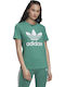 Adidas Trefoil Damen Sportlich T-shirt Polka Dot Grün