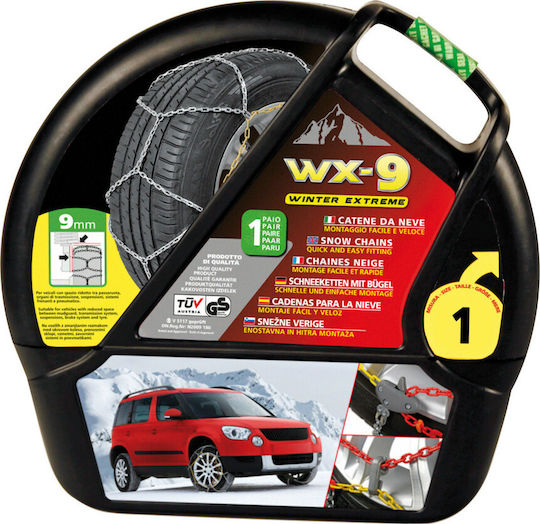 Lampa WX-9 Winter Extreme N100 Αντιολισθητικές Αλυσίδες Πάχους 9mm Επιβατικού Αυτοκινήτου 2τμχ