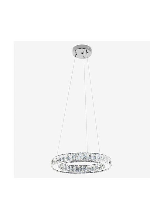 Horoz Electric Eternity-30 Pendant Light LED with Crystals with Natural White Light Silver