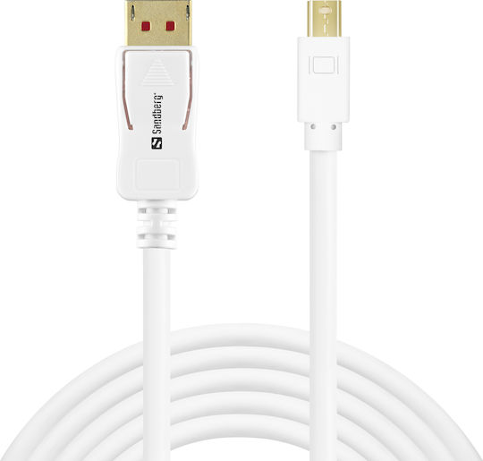 Sandberg DisplayPort-Kabel Männlich - Mini-DisplayPort Männlich 2m Weiß (509-17)