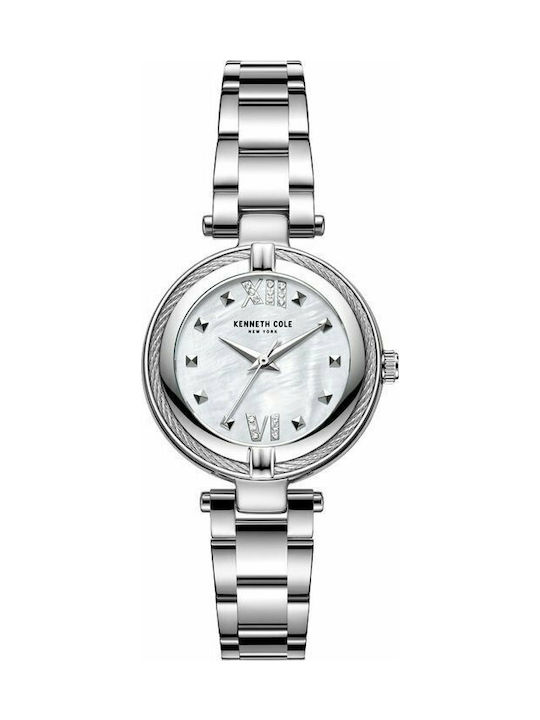 Kenneth Cole Ladies Crystals Watch with Silver Metal Bracelet