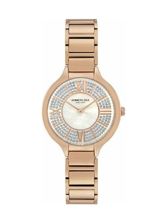 Kenneth Cole Ladies Crystals Watch with Pink Gold Metal Bracelet