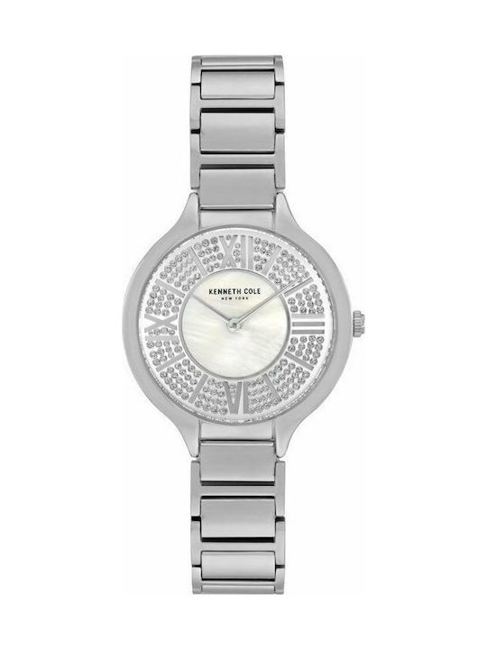 Kenneth Cole Ladies Crystals Watch with Silver Metal Bracelet