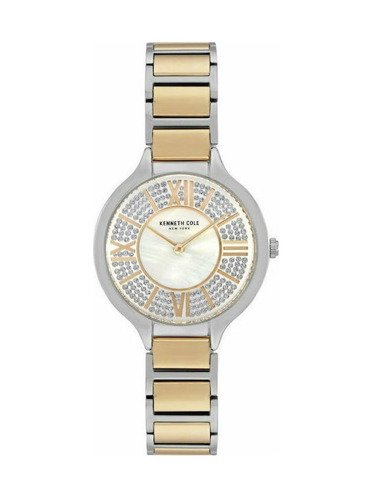 Kenneth Cole Ladies Crystals Ceas cu Aur Brățară Metalică