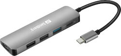 Sandberg USB-C Докинг станция с HDMI 4K PD (136-32)