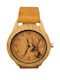 Herrenuhr 45mm Batterie mit Braun Holzarmband