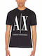 Armani Exchange T-shirt Bărbătesc cu Mânecă Scurtă Negru