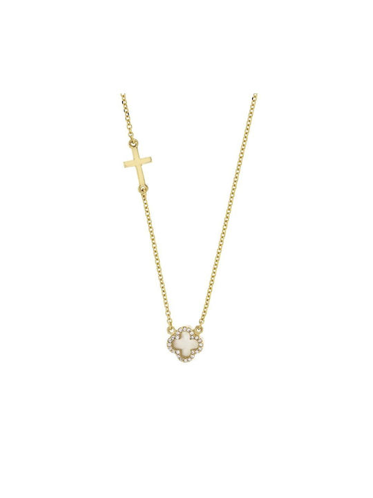 9 Carat Gold Necklace with Zircon Stones KO02679 (Women's)