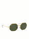 Ray Ban Octagon Sunglasses with Gold Metal Frame and Green Lens RB1972 919631