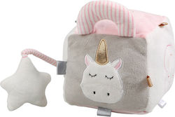 Kiokids Aktivitätswürfel Plush Toy Activities Cube Unicorn aus Stoff für 0++ Monate