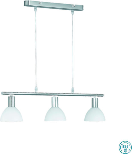 Trio Lighting Dallas Adjustable Pendant Light Silver Rail with Socket E14, E.14 11x61x120cm