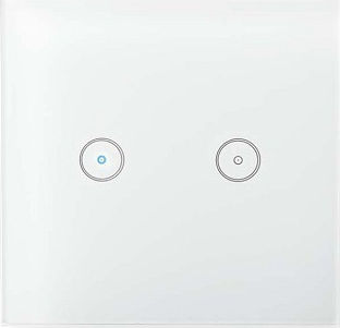 Nedis WiFi Smart Light Switch Dual Vertieft Berührungswandschalter Wi-Fi Beleuchtung Zwei-Wege mit Rahmen Weiß