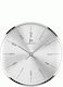 Justaminute Ρολόι Τοίχου Ασημί 25cm Wall Clock Metallic Silver Ø25cm