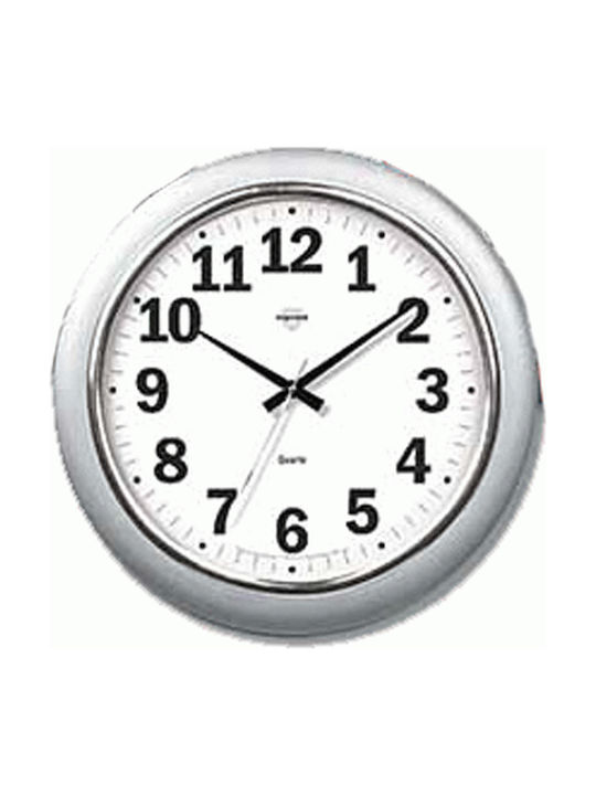 Virtime Wanduhr Kunststoff Silber Ø30cm