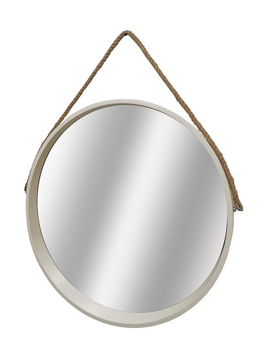 Liberta Ringo Καθρέπτης Τοίχου με Λευκό Ξύλινο Πλαίσιο Mήκους 60cm