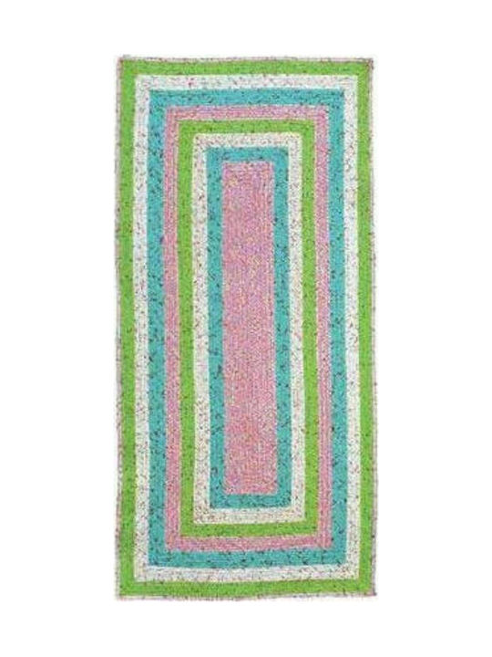 Fiore Rug Rectangular Cotton Green