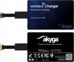 Akyga Micro USB Wireless Charging Receiver In Black Colour