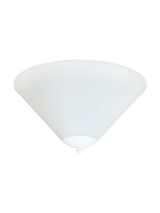 Heronia Conos Μοντέρνα Πλαστική Πλαφονιέρα Οροφής με Ντουί E27 σε Λευκό χρώμα 30cm