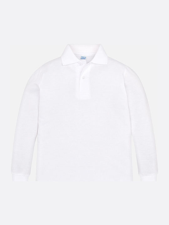 Mayoral Kids Polo Long Sleeve White