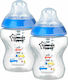 Tommee Tippee Plastic Bottle Set Closer to Nature Anti-Colic with Silicone Nipple for 0+, 0+ m, months Blue Cars 260ml 2pcs 42252185