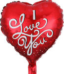 18 inch foil balloon heart I Love you with polka dots