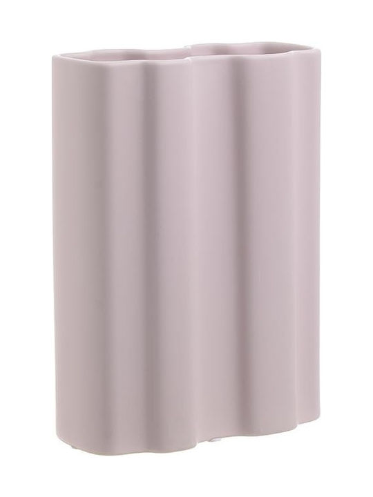 Inart Διακοσμητικό Βάζο Κεραμικό Ροζ 17x8x24cm