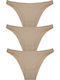 Βαμβακερά Women's Slip 3Pack Beige