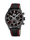 Lotus Watches Ceas Barbătesc 41mm Cronograf Baterie cu Curea din Piele Neagră