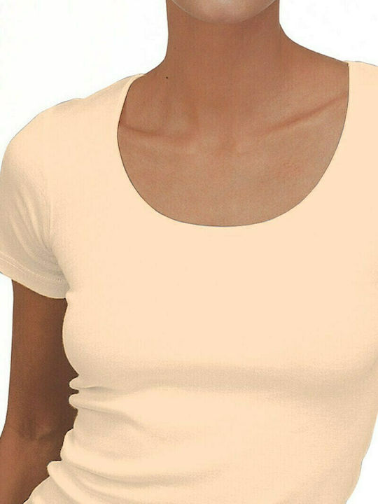 Helios Women's Short Sleeve Cotton T-Shirt Beig...