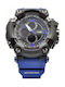 Expcni Battery Watch with Rubber Strap Blue