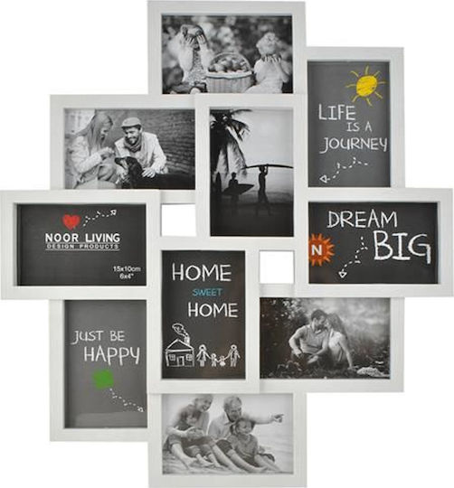 Iso Trade Multi Bilderrahmen Wandmontage 10 Plätze mit Weißem Kunststoffrahmen 10x15 Iso Trade Multi Bilderrahmen Wandmontage 10 Plätze mit Weißem Kunststoffrahmen 10x15