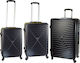 Xplorer 8068 Reisekoffer Hartschalen Schwarz Maximalhöhe 73cm mit 4 Räder Set 3Stück
