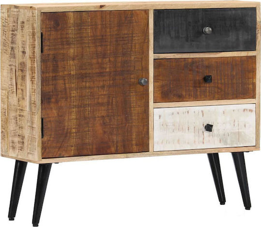 Chest of Drawers of Solid Wood with 3 Drawers 88x30x73cm