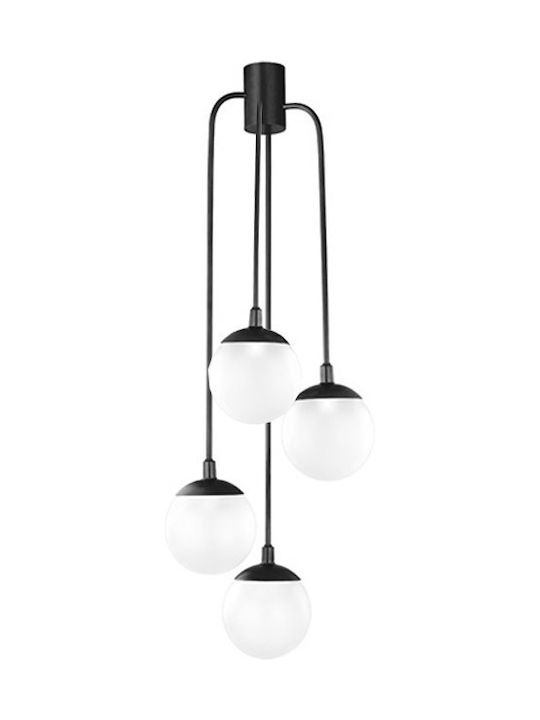 Luma Hängelampe Schwarz für 4 Lampen E14, E.14 40cm.