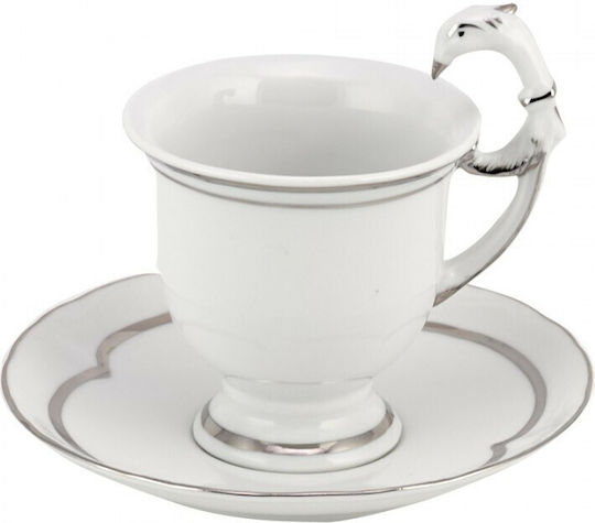 WM Collection Platin Set of Cups Tea Porcelain White 220ml 6pcs
