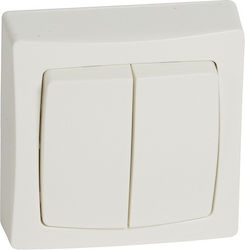 Legrand Oteo External Electrical Lighting Wall Switch with Frame Basic Aller Retour White