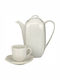 WM Collection Ν980 Tea Set with Cup Porcelain White 1350ml 9pcs