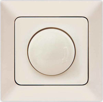 Eurolamp Recessed Simple Complete Dimmer Switch Rotary 800W Beige 152-66100