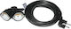 Adeleq Extension Cable Cord 3x1.5mm²/5m Black